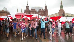 Afición de Croacia previo al duelo contra Inglaterra