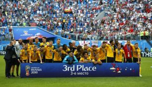 Bélgica durante la premiación de tercer lugar