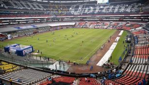 La cancha del Azteca previo al Cruz Azul vs Zacatepec 