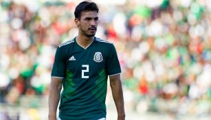 Oswaldo Alanis durante un partido de la Selección Mexicana 