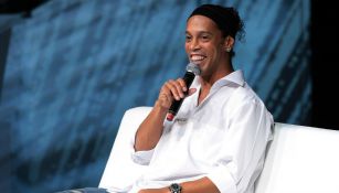 Ronaldinho, durante una conferencia de prensa