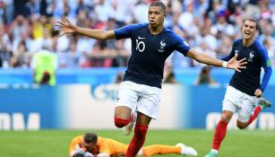 Kylian Mbappé celebra anotación en Copa del Mundo