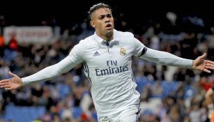 Mariano festeja un gol con el Real Madrid 