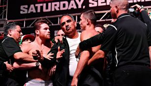 Canelo y Golovkin, durante el pesaje en Las Vegas