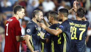 Juventus celebra una anotación ante el Valencia