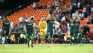 Real Betis al término del encuentro contra el Valencia