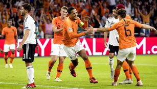 Van Dijk celebra su anotación frente a Alemania en la Nations League