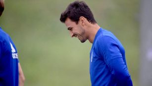 Alanís en los entrenamientos del Real Oviedo