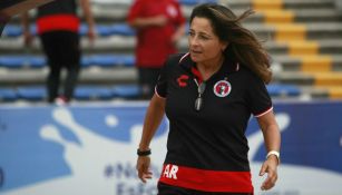 Andrea Rodebaugh, en un partido de Xolos