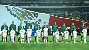 Jugadores de la Selección Mexicana antes del amistoso contra Costa Rica