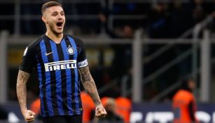 Mauro Icardi festeja un gol con Inter de Milán