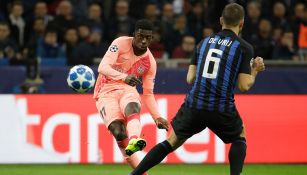 Dembélé manda disparo en juego entre Inter de Milán y Barcelona 