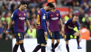 Messi se lamenta tras el juego del Barcelona vs Betis