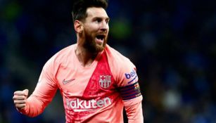 Messi festeja gol contra Espanyol