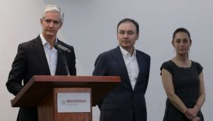 Del Mazo, Durazo y Sheinbaum, en conferencia de prensa