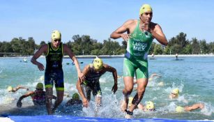 Atletas en el Primer Triatlón Powerade CDMX 2018