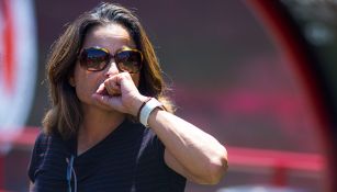 Andrea Rodebaugh en un partido con Xolos Femenil 