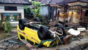 Desastre que dejó el impacto del tsunami en Indonesia