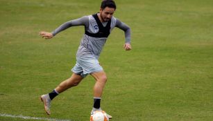 Osmar Mares, durante un entrenamiento con Veracruz 