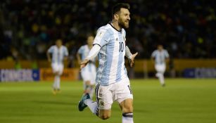 Lionel Messi celebra una anotación con Argentina