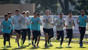 Jugadores del América en entrenamiento en el CAR 