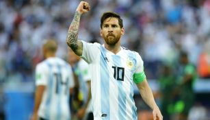Messi, festeja anotación en la Copa del Mundo de Rusia 2018 