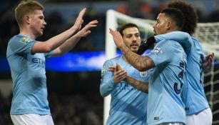 Manchester City festeja gol de Gabriel Jesús