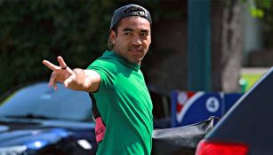 Marco Fabián previo a un entrenamiento 