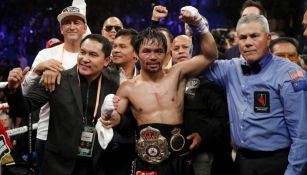 Manny Pacquiao tras vencer a Adrien Broner