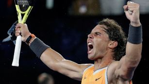 Nadal grita tras ganar el juego y avanzar a la Final