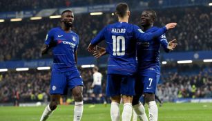 Chelsea celebra gol contra el Tottenham