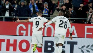 Benzema celebra anotación del Real Madrid en Copa del Rey