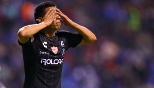 Ángel Sepúlveda festeja su gol contra el Puebla