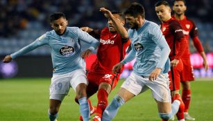 Jugadores del Celta en el juego ante Sevilla 