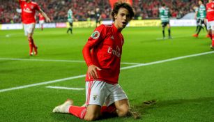 Joao Felix festeja anotación con el Benfica