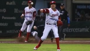 Arturo López, durante un juego con los Diablos Rojos