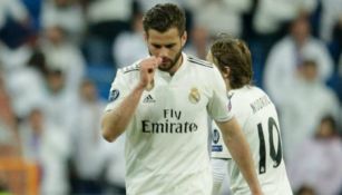 Nacho se lamenta tras ser amonestado en juego de Real Madrid 