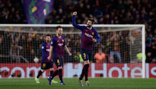 Piqué hizo uno de los tantos en la goleada culé ante el Lyon