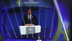 Alejandro Domínguez, durante el sorteo para la Copa América