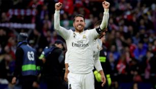 Ramos celebra anotación con el Real Madrid 