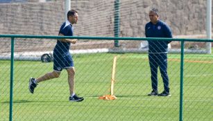 Pablo Aguilar en entrenamiento con el Cruz Azul 