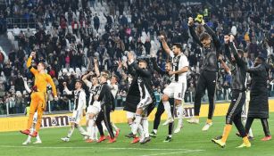 Juventus festejando una victoria 