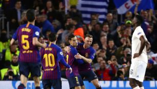 Barcelona festeja victoria contra Manchester United 