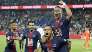 Jugadores del PSG celebran el triunfo ante el Mónaco