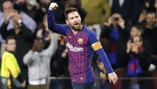 Lionel Messi celebra un gol ante el Liverpool 