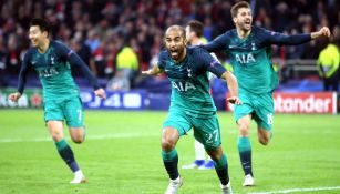 Lucas Moura celebra su anotación frente al Ajax