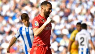 Benzema, durante juego del Real Madrid contra Real Sociedad