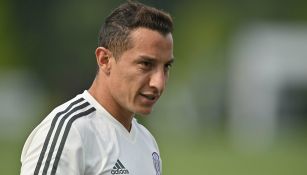 Andrés Guardado, durante un entrenamiento del Tri 