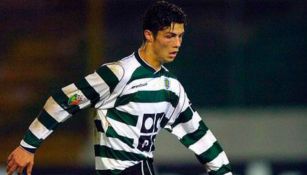 Cristiano durante un partido con el Sporting 