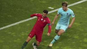 Cristiano y De Ligt, durante la Final de Liga de Naciones